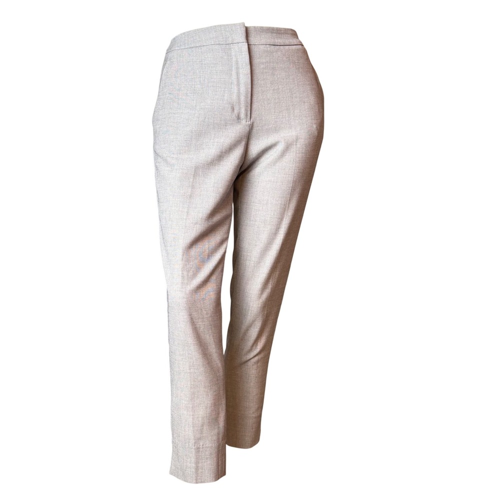 H&M Slim Fit Trousers Womens Sz 6 Cropped Front Zip Elastic Back Office Siren